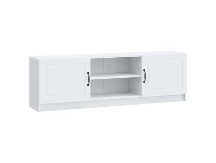 Roanoer TV-Schrank Weiß 150x31x47 cm Holzwerkstoff Lowboard Modernes Lowboard für Wohnzimmer und Schlafzimmer mit variablen Ablagen und robusten Pendeltüren im Vintage Design.