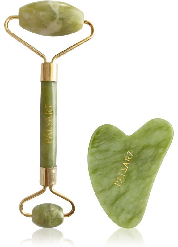 PALSAR7 Massage Roller and Guasha Green Xiuyan Jade massage roller for face and massage tool