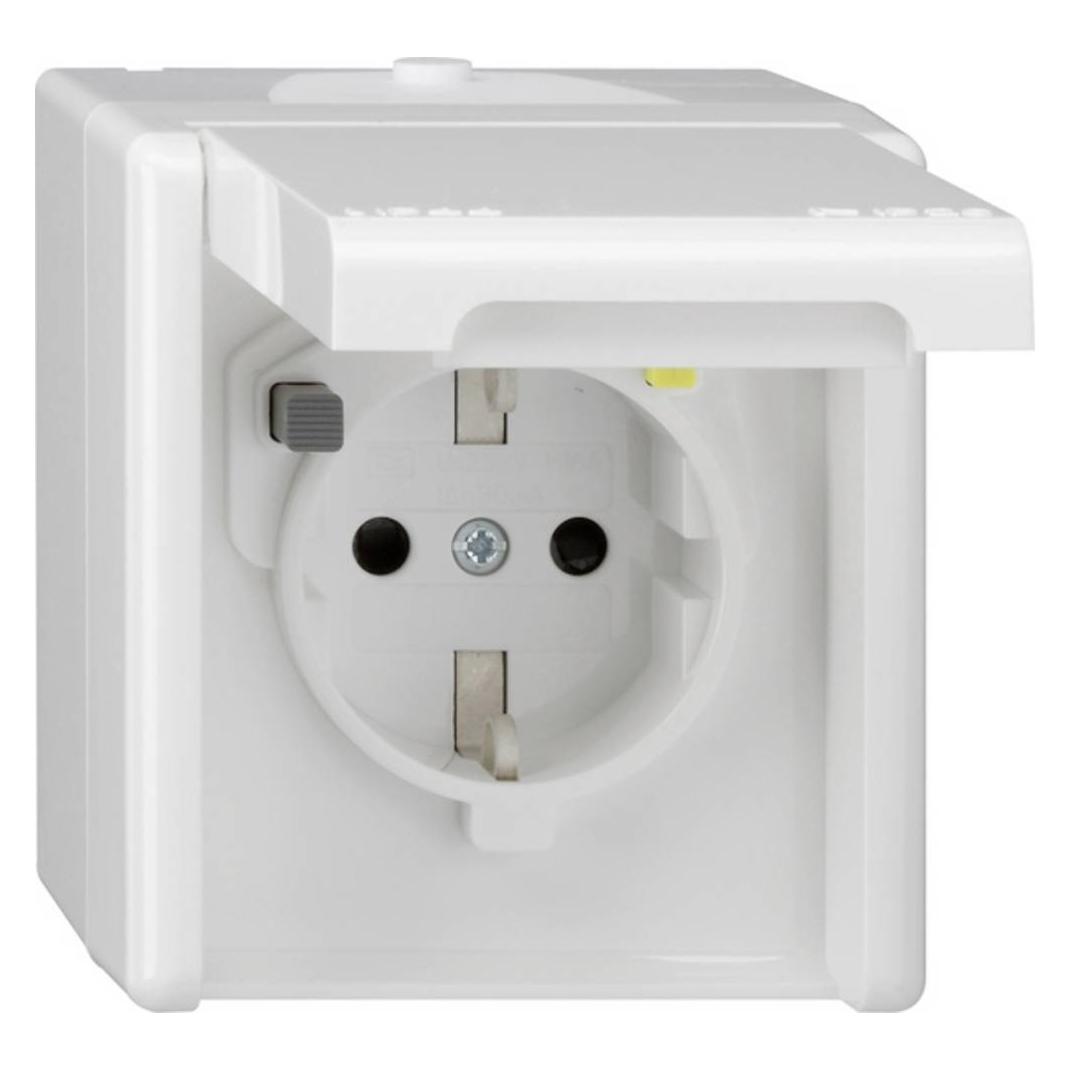 Gira FI-Schutz-Steckdose rws 30mA mit Klappdeckel 267730 (267730)