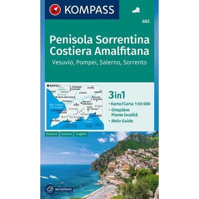 KOMPASS Wanderkarte 682 Penisola Sorrentina, Costiera Amalfitana, Vesuvio, Pompei, Salerno, Sorrento 1:50.000, Sonstige von , KOMPASS Freytag &