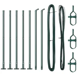 vidaXL Zaunpfosten 7 pcs Grün Stahl