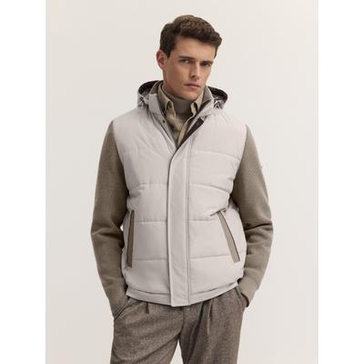 Strickjacke BUGATTI "Regular Fit", Herren, Gr. XXL, 60, taupe, 70% Polyacryl, 30% Wolle, unifarben, regular fit, Strickjacken Strickjacke, Regular Fit Hybrid Abnehmbare Kapuze