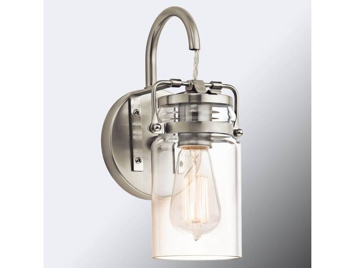 Wandlamp Brinley, dimbaar, alu / grijs / zink, Woon-/ Eetkamer, metaal, Industrieel design, wandlamp