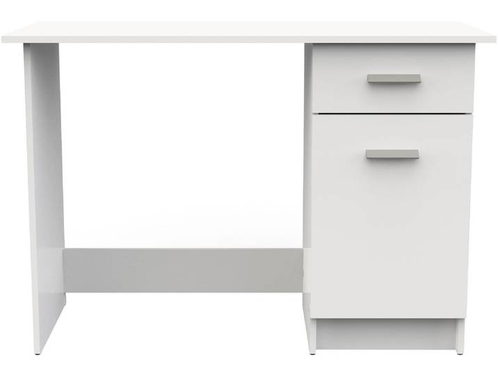 Schreibtisch DEMEYERE GROUP Osiris , weiss (weiß, weiß), B:108,4cm H:75cm T:44,8cm, Tische, Schreibtisch, Schreibtisch 1Turig 1 Schublade