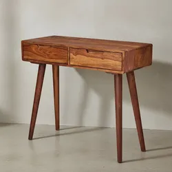 KADIMA DESIGN Rustikaler Konsolentisch aus Massivholz Sheesham, 90 cm, Landhausstil, handgefertigt