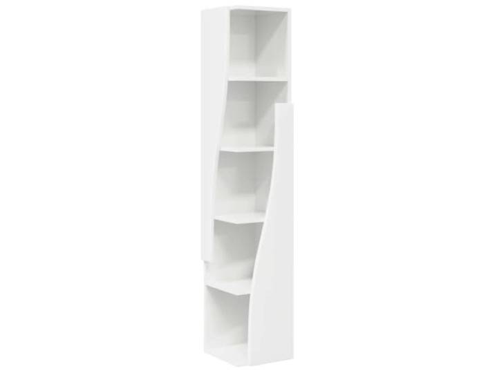 Todiikf Eckschrank 27,5x27x140cm Holzwerkstoff Eckregal 5 Fächer Matt Schlankes Stehregal für Wohnzimmer und Schlafzimmer mit 5 Ebenen zur platzsparenden Nutzung ungenutzter Ecken.