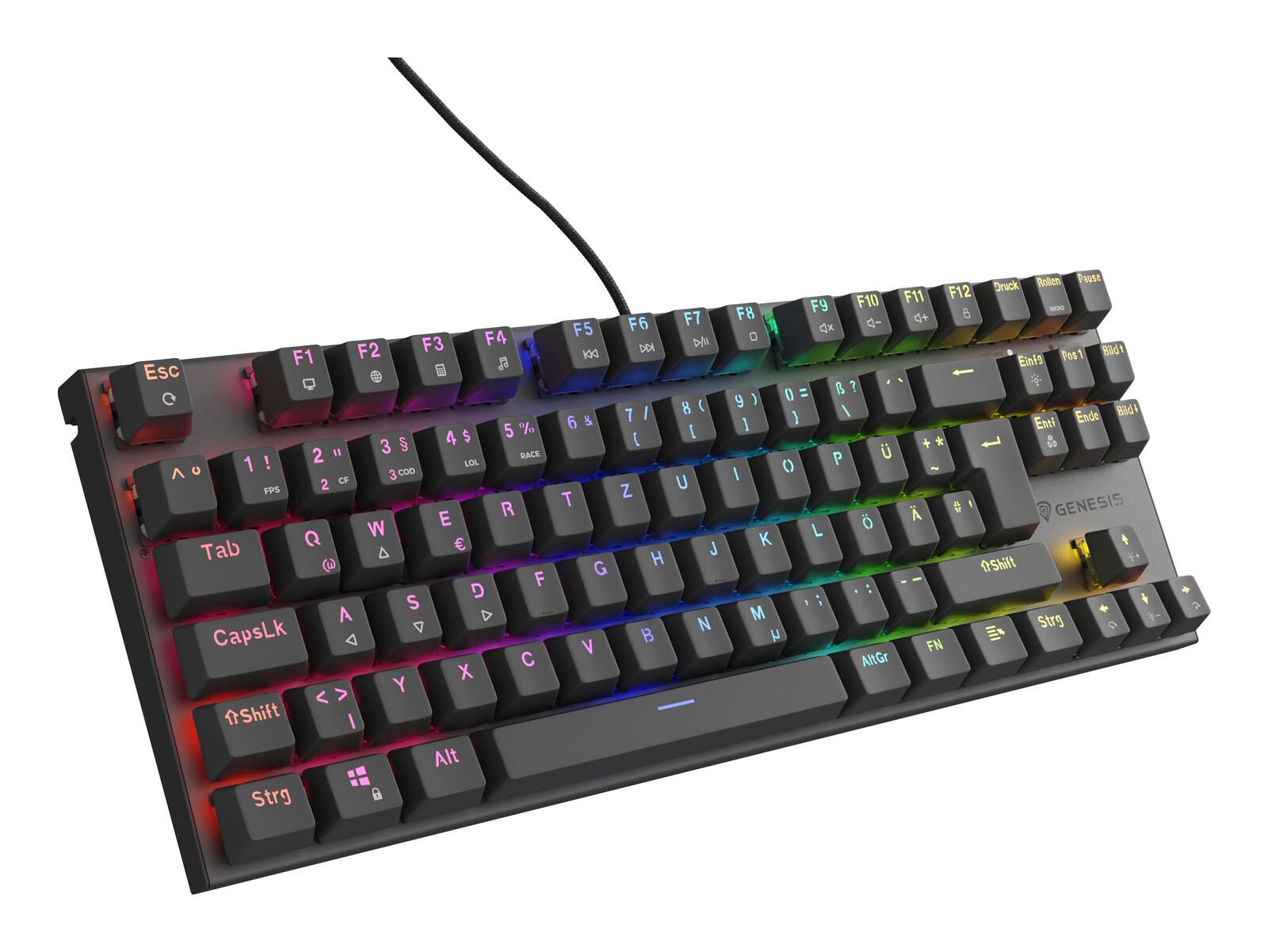 GENESIS Thor 303 TKL kabelgebundene Gaming Tastatur - QWERTZ DE - schwarz NKG-2176