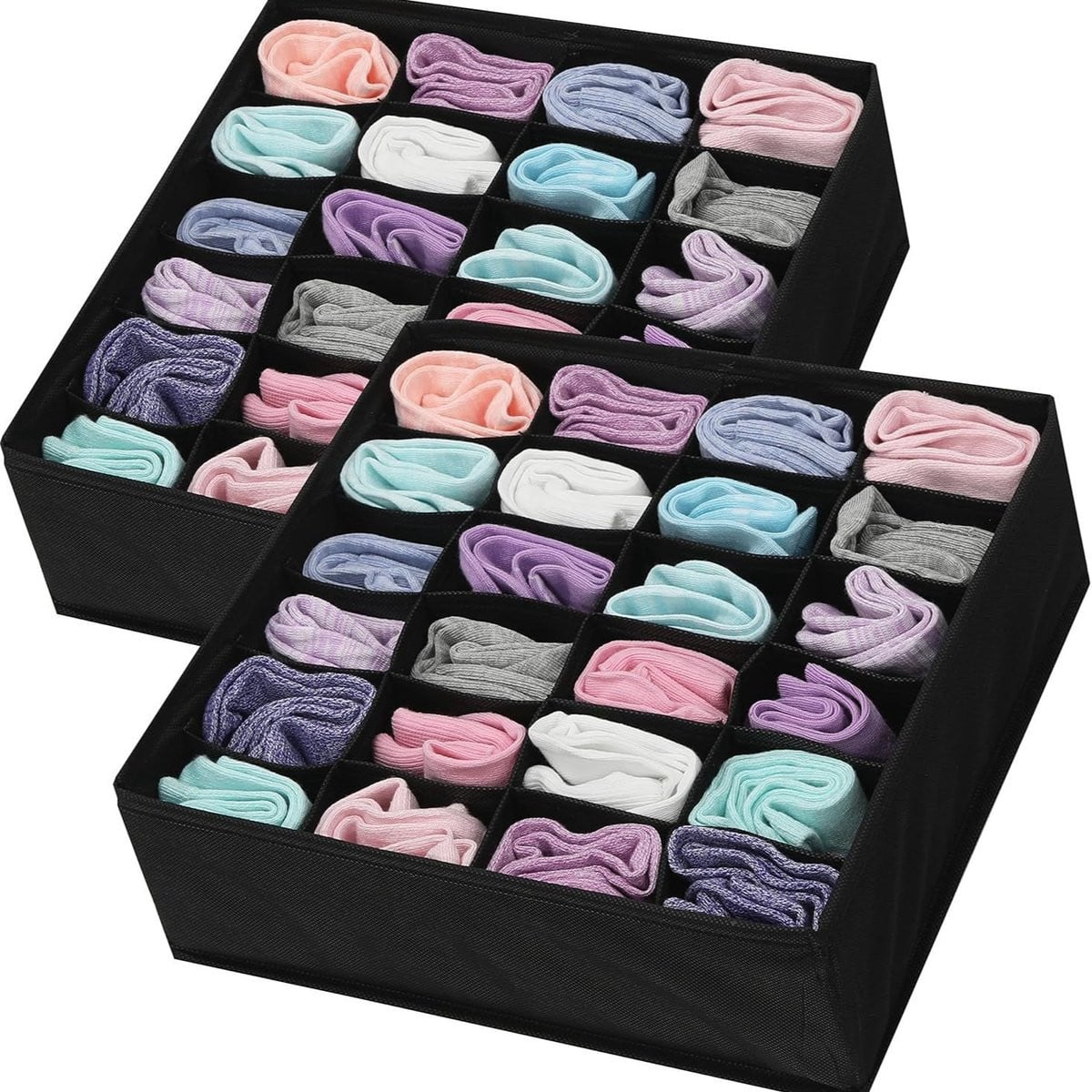 2-delige opvouwbare lingerie opbergset voor bh's, sokken en accessoires