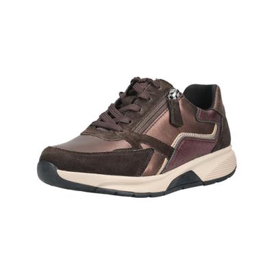 Sneaker GABOR "Gabor Sneaker Veloursleder", Damen, Gr. 40, braun (braun, lila), Veloursleder, Schuhe Sneaker