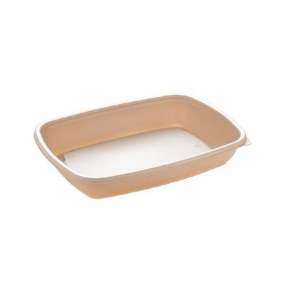 MONOUSO - Wiederverwendbare Plastikbehälter aus PP Creme 600ml 23x16,5cm (300 Stück)