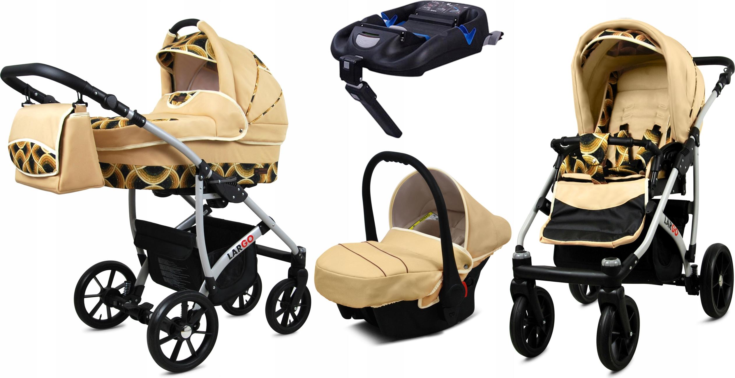 BabyLux Largo | 4in1 Kinderwagen Set | Gold Rainbow | Kombikinderwagen | Kinderwagenset | Isofi