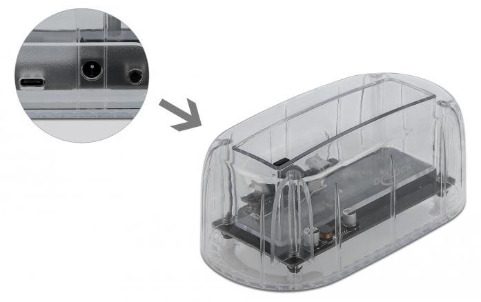 Delock USB Type-C dockingstation voor 1 x SATA HDD/SSD, transparant