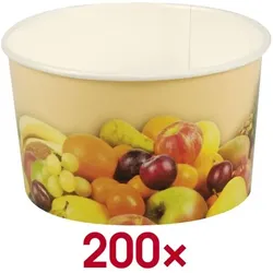Papstar 200 Eisbecher rund 125 ml »Früchte« orange, 4.8 cm