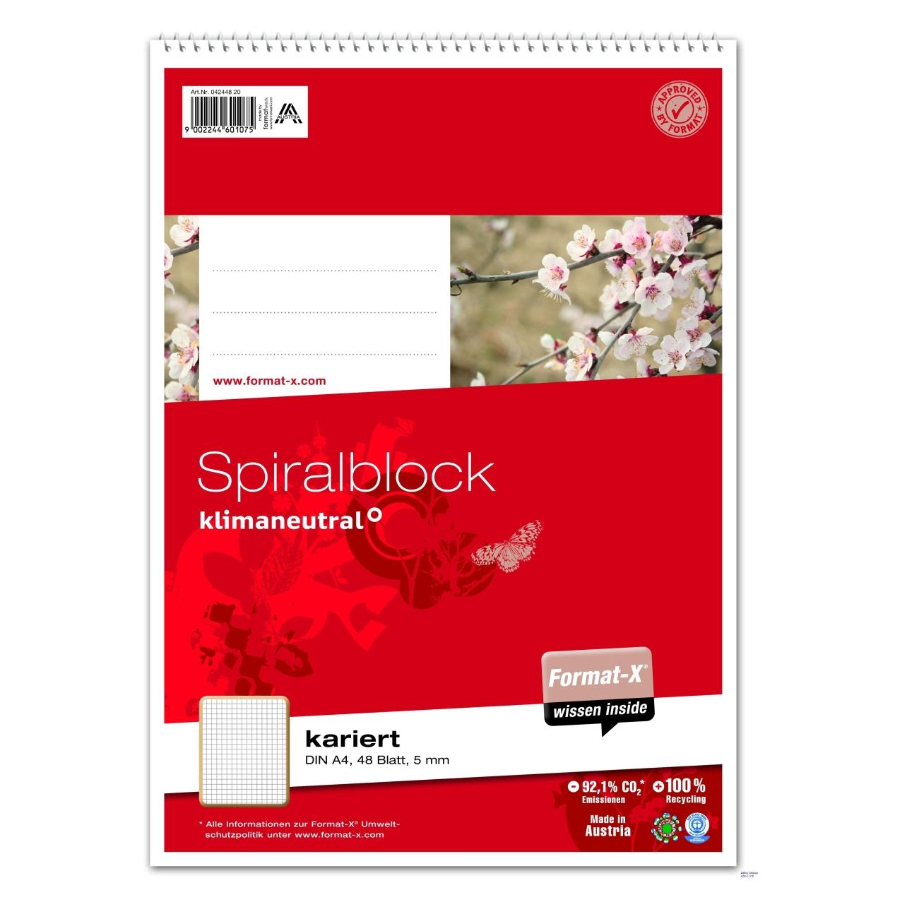 Format-x Spiralblöcke (A4, Kariert) (042448 20)