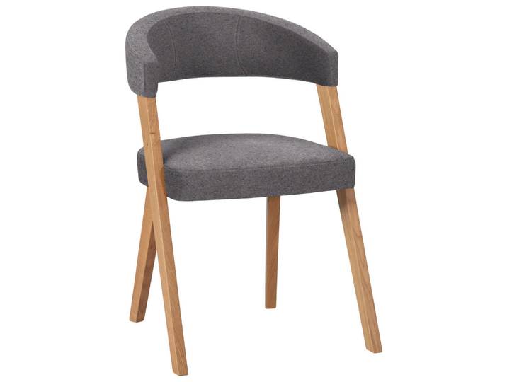 Venda Stuhl, Grau, Wildeiche, Holz, Textil, Wildeiche,Wildeiche, massiv,massiv, Uni, eckig, 56x81x66 cm, Lederauswahl, Stoffauswahl, Esszimmer, Stuhl, Esszimmerstühle