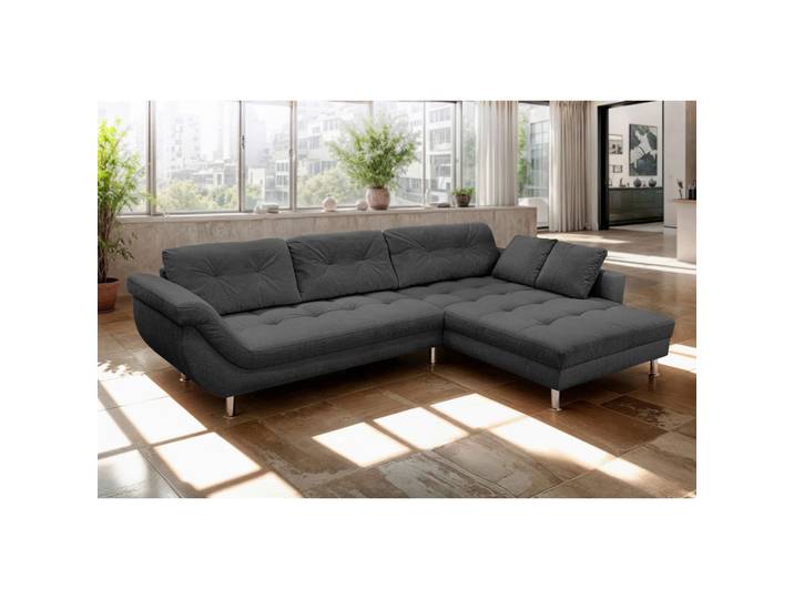 Mid.you Ecksofa Brooklyn, Anthrazit, Kunststoff, 3-Sitzer, Füllung: Silikon, Schaumstoffflocken,Silikon, Schaumstoffflocken,Silikon,Silikon, seitenverkehrt montierbar, L-Form, einmalig seitenverkehrt montierbar, 329x199 cm, Stoffauswahl, Rücken echt, Wohnzimmer, Sofas & Couches, Wohnlandschaften, Ecksofas