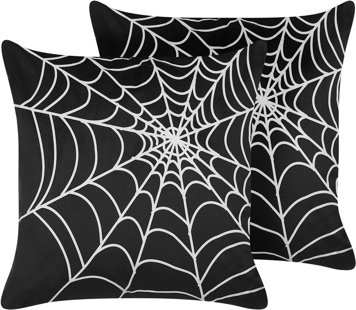 Beliani LYCORIS Sierkussens set van 2 - Zwart - 45 x 45 cm - Polyester
