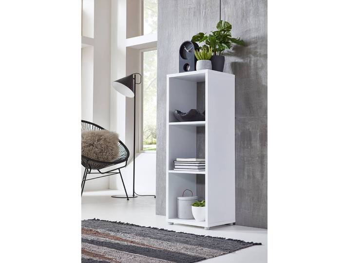 Étagère Nernier III Panneau aggloméré enduit Blanc/Blanc 38 x 109 x 33cm