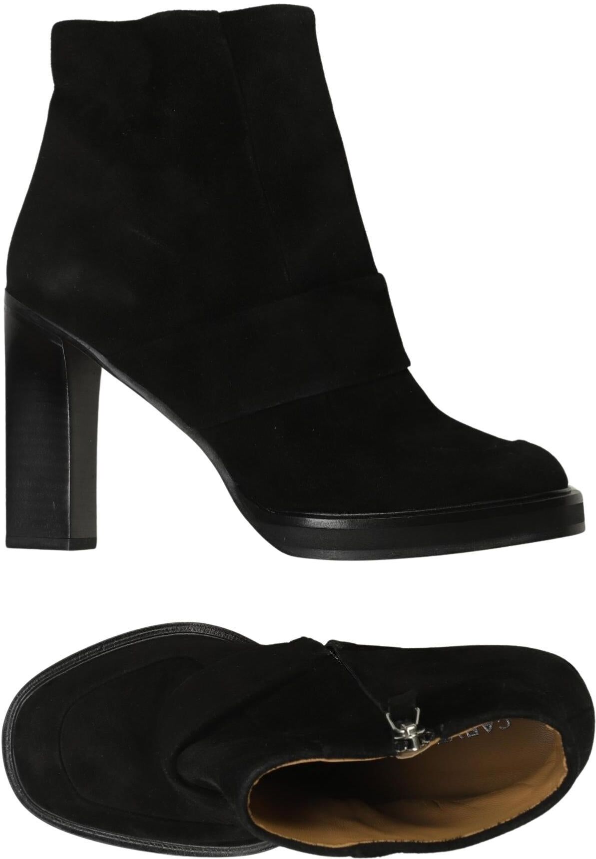 Carven Damen Stiefelette, Schwarz, Gr. EU 40, Leder - Second Hand