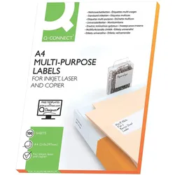 Q-Connect® KF10646 Inkjet+Laser+Kopier-Etiketten - 70,0x36,0 mm, weiß, 2400 Stück/100