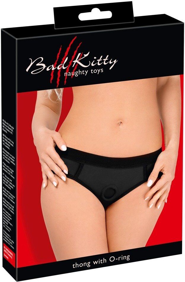 Bad kitty Culotte Strap-on noire en microfibre extensible