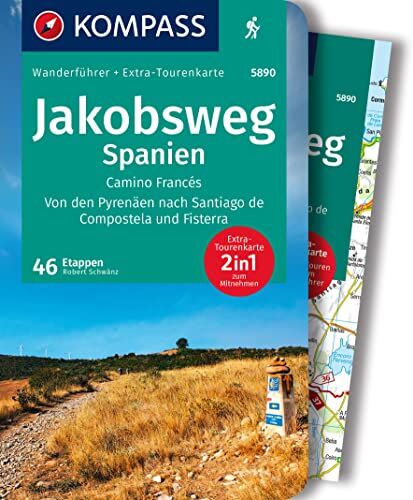 Robert Schwänz - KOMPASS Wanderführer Jakobsweg Spanien, Camino Francés. Von den Pyrenäen nach Santiago de Compostela und Fisterra, 60 Etappen: mit Extra-Tourenkarte, GPX-Daten zum Download - Preis vom 17.10.2026 19:25:27 h