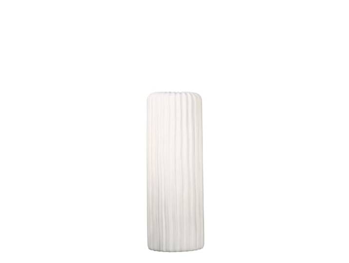 Casablanca Fjord Vase en céramique Blanc Mat avec Structure rainurée H 58 cm