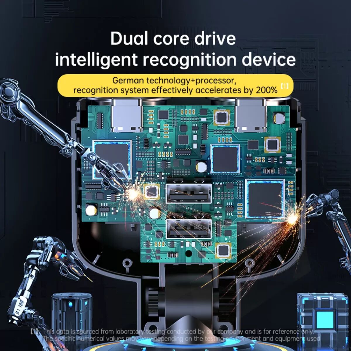 INF Multi-Port Autoladegerät PD45W mit digitaler Spannungsanzeige und 6-fach Zigarettenanzünder-Splitter, 12-24V Eingang