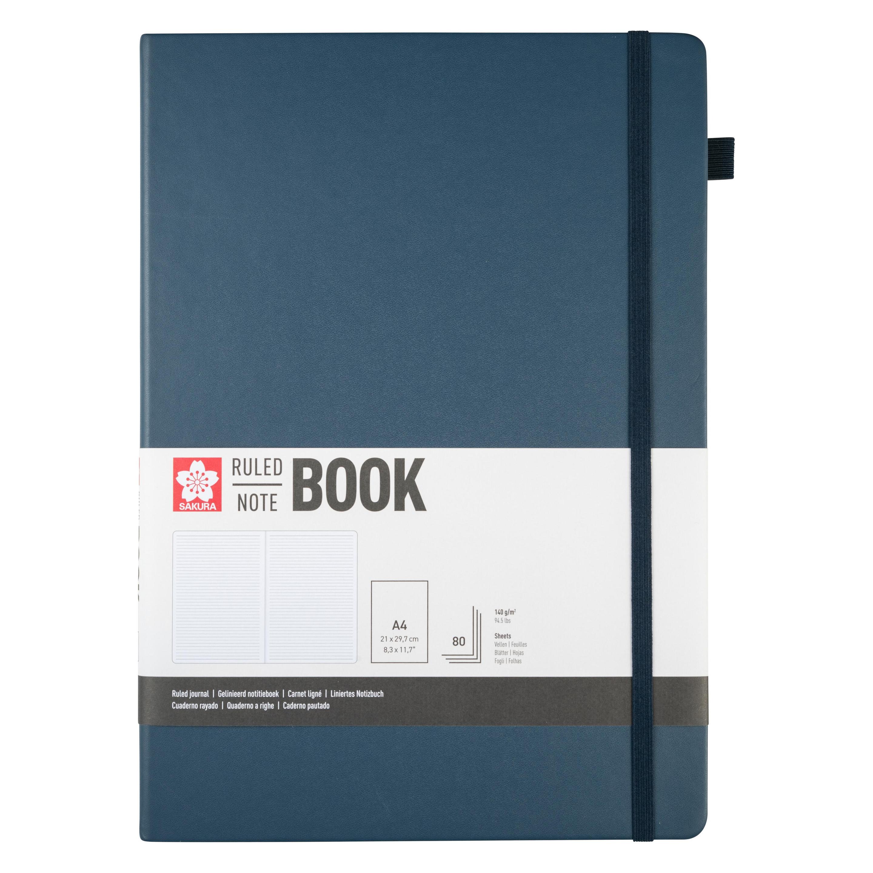 Sakura Notizbuch, A4, fester Einband, liniert, Indigo Dunkel (A4, Liniert, Harter Einband) (66590287)