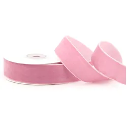 Creativery 25mm Samtband 5m Schleifenband Geschenkband Borten Stoffband Dekoband Altrosa