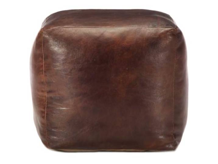 smnyxs Sitzsack 40 x 40 cm Dunkelbraun Echtes Ziegenleder Wattierung aus Baumwolle, quadratisches Format, Verwendung als Sitz- oder Fußstütze, gemütliche Atmosphäre