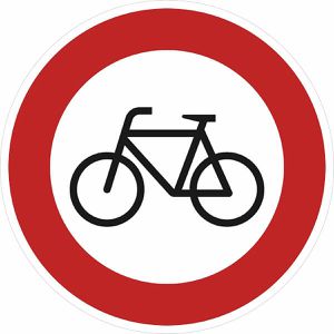 SafetyMarking Verkehrsschild StVO zugelassen, 42 cm, VZ 254, RA1/C, Verbot für Radverkehr