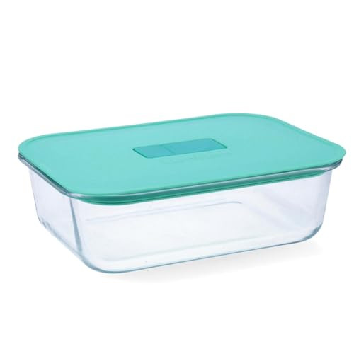 Luminarc Joy luchtdichte glazen container, tweekleurig, 150 cl, B: 23 cm, D: 17,5 cm, H: 8,4 cm