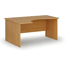 Ergonomischer Bürotisch PRIMO WOOD, 160x120 cm, links, Buche