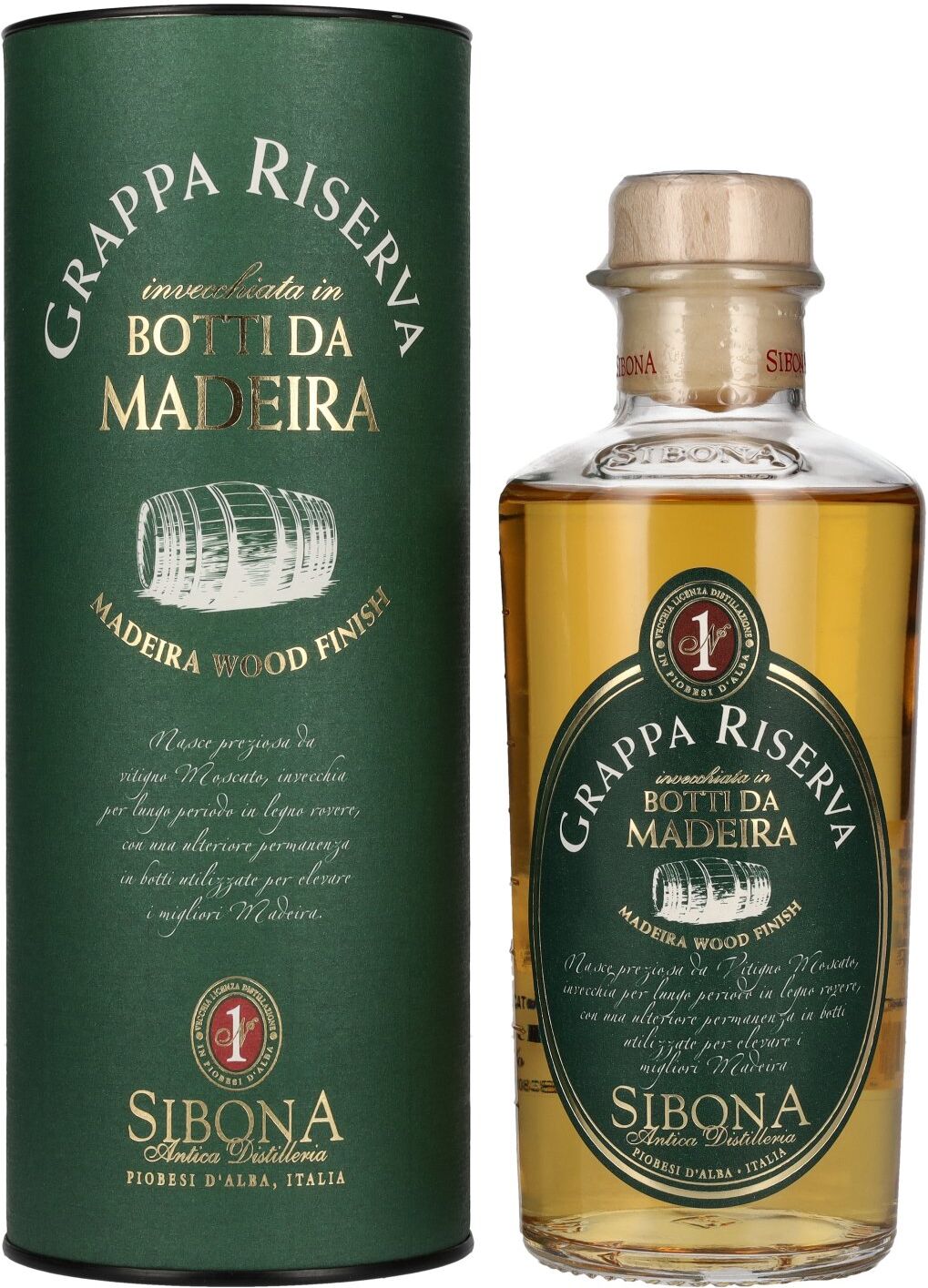 Sibona GRAPPA RISERVA Botti da MADEIRA 40% Vol. 0,5l in Geschenkbox