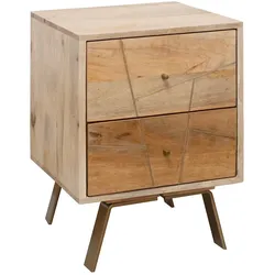 FineBuy Nachtkonsole SAKIR Nachttisch Boxspringbett Nachtkästchen Holz massiv