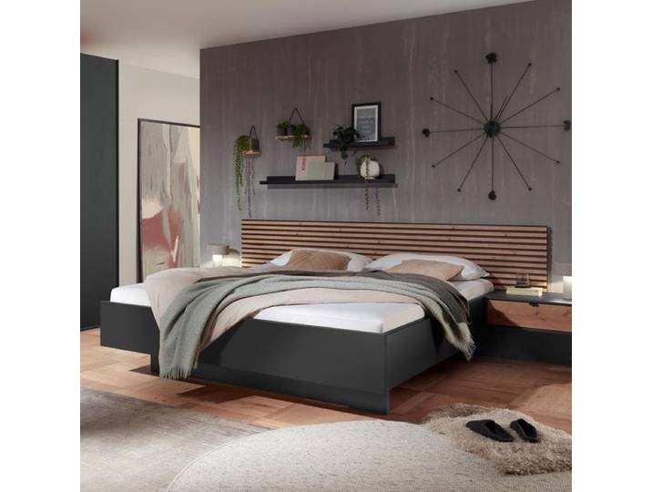 Bett Yamen Komfort 180x220cm Dunkelgrau modern, höhenverstellbar