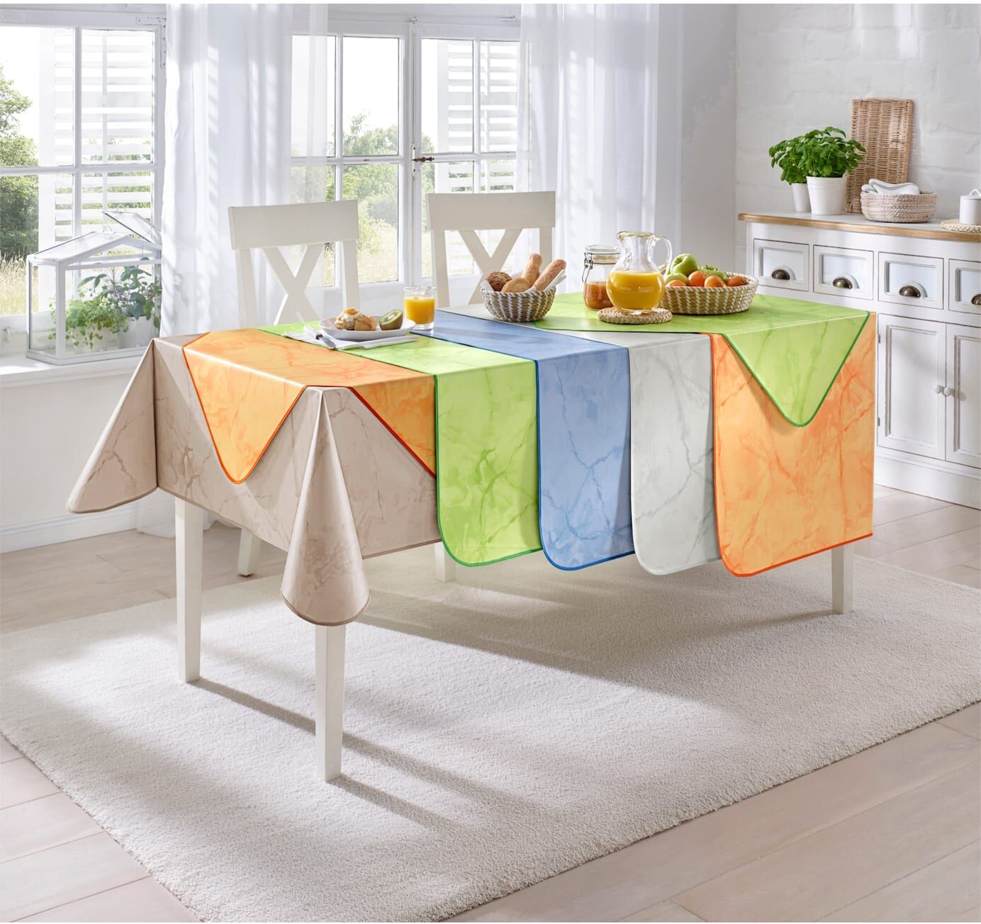 Tischdecke Gr. 4, orange (terrakotta), Ø:140cm, Tischdecken, Tischdecke terrakotta Ø 140cm, eckig