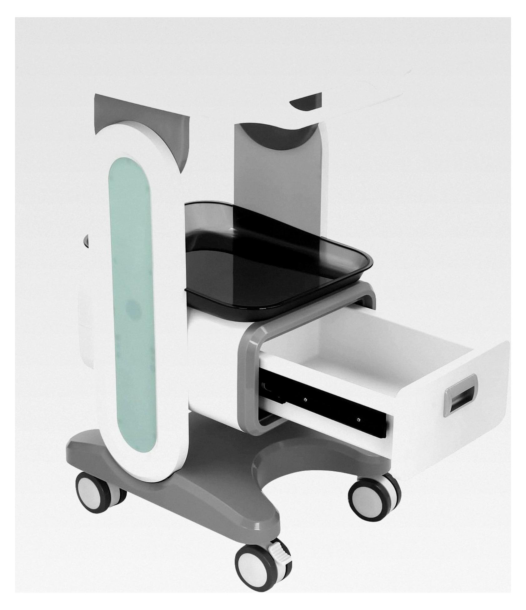 Medizinischer Wagen mit Schubladen, Kosmetikwagen, Beistellwagen mit Rollen, 44x36x76cm, 60kg Tragfähigkeit, 4 Universalräder für Salon und Klinik, ABS Material