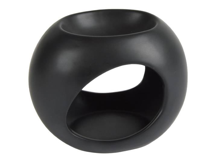 Duftlampe aus Keramik, schwarz, Ø 13 cm