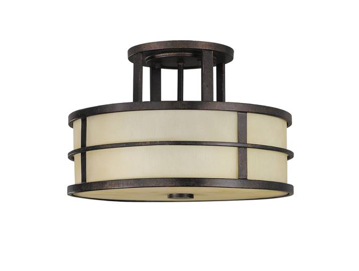 Semi-plafonnier en métal bronze grec