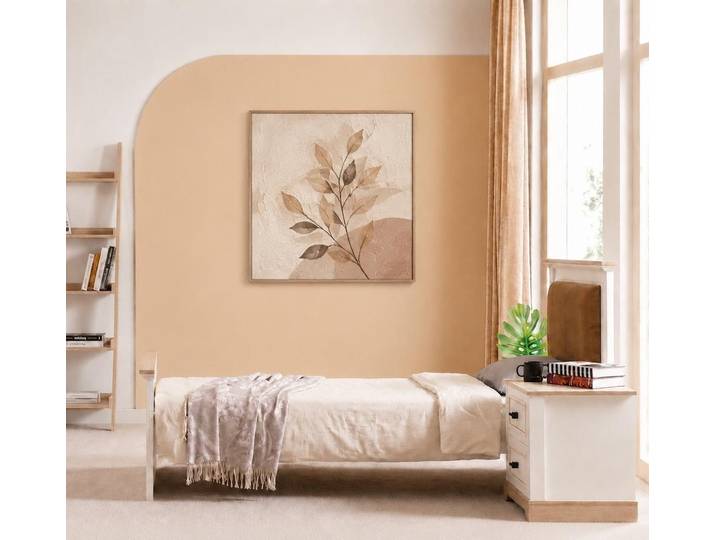 Xlmoebel Kinderbett Einzelbett Beige Holz Modern Jugendbett Schlafzimmer Naturlook (2-tlg., 2-tlg)