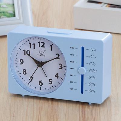 Inspired Deals Modern Silent Quartz Alarm Clock With Weekly Function For Desk & Bedside blue