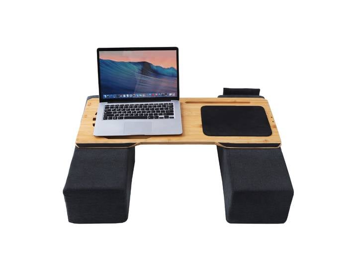Laptoptisch Bambus mit Kissen natur/anthrazit