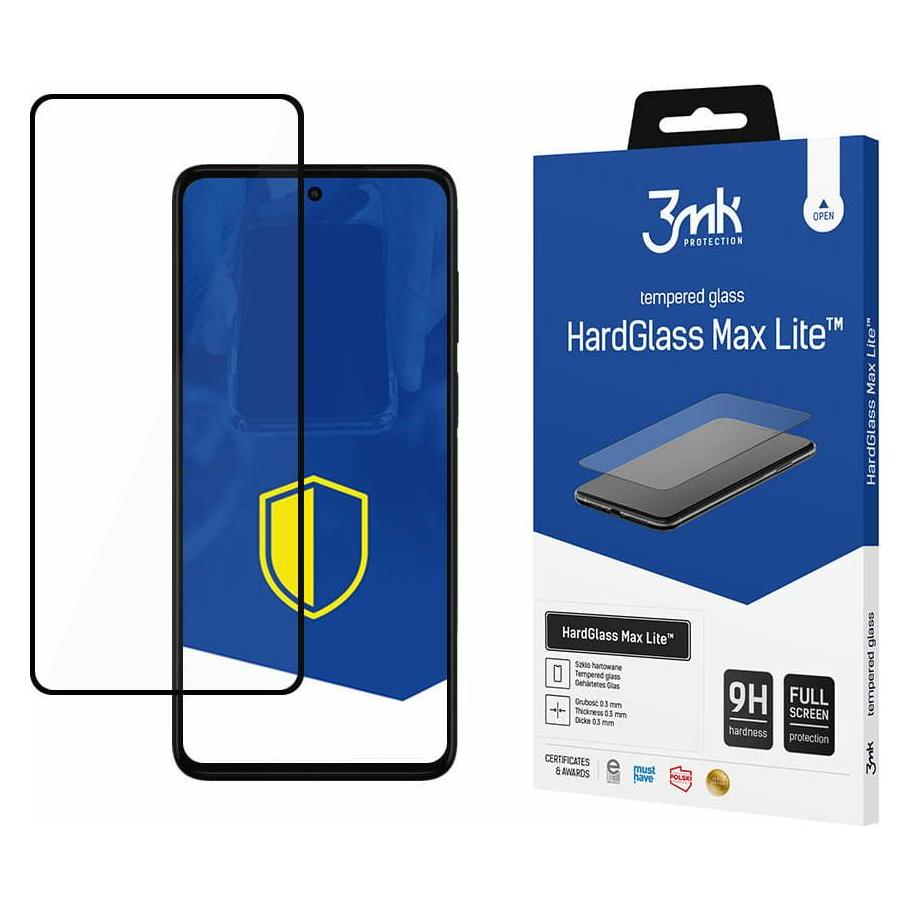 3MK HardGlass Max Lite Motorola Moto G52 czarny/black, FullScreen Glass Lite (1 Stk., Motorola Moto G52) (3mk HardGlass Max Lite Black(578))