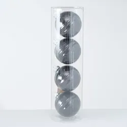Boltze Große Weihnachtskugeln Ø 10 cm, 4 tlg, Schwarz