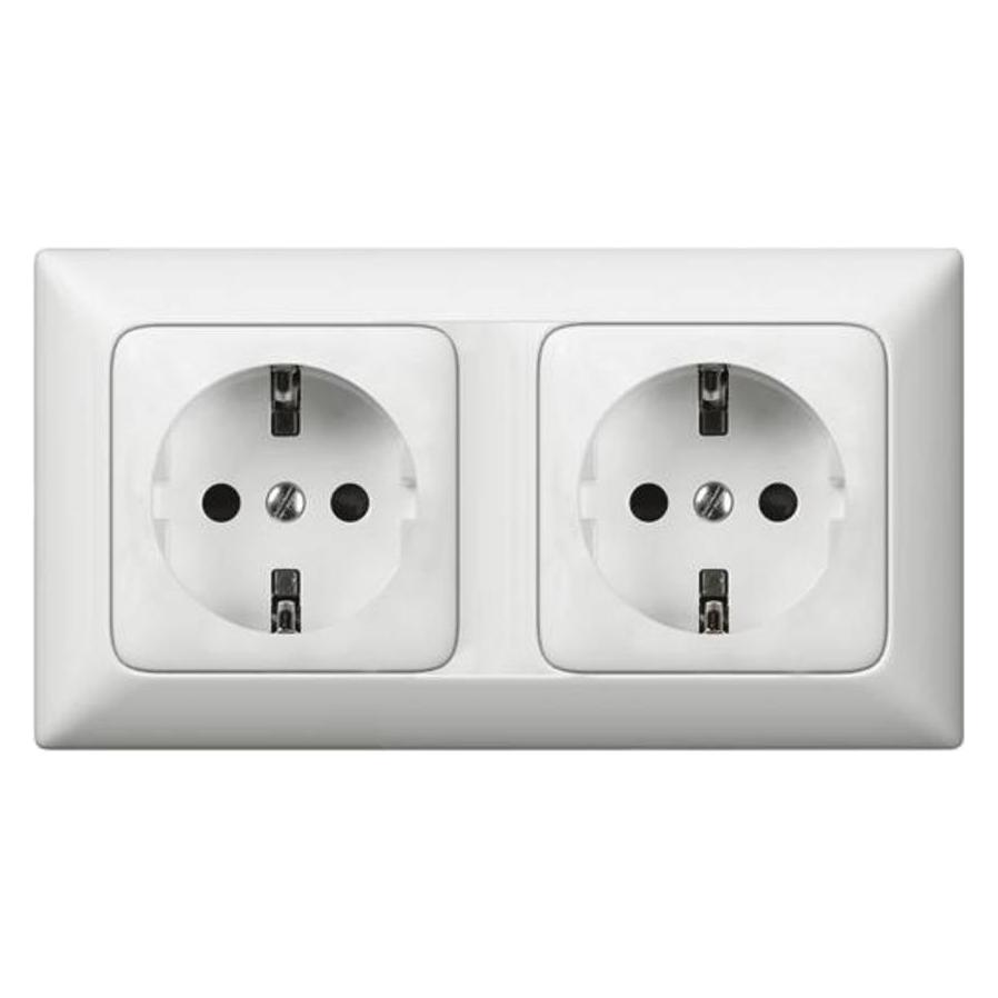 Legrand CREO Schuko Voll 776172 21 Uw 2fach waagerecht für 2 Dosen (776172)