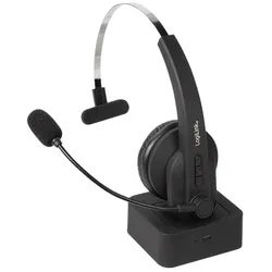 LogiLink Bluetooth Mono Headset mit Mikrofon und Ladestation, Schwarz