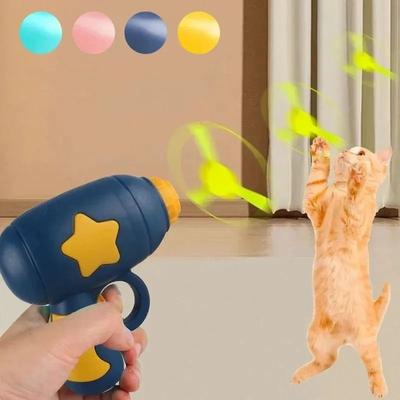 Uplifted Goods Interactive Launch Cat Toy Shooter With Flying Disc Balls dark Blue