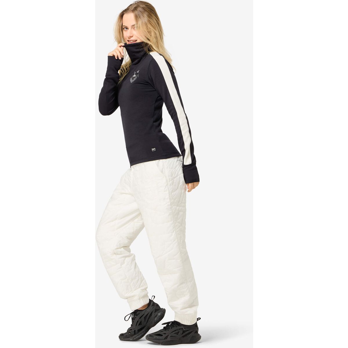 Super.Natural W Bandito CAT Roll Neck jet black/f. white/jet black/white stone (67J) S SNW02773067JS